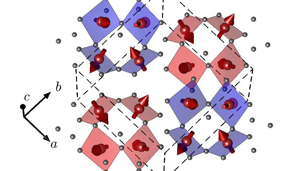 Arrangement of Cu4O12 square cupolas in Ba(TiO)Cu4(PO4)4. © H.Ronnow/EPFL