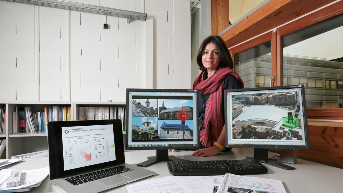 Maria Cristina Munari Probst a développé une banque d’images permettant d’identifier les bons et les mauvais usages des panneaux solaires. © Alain Herzog 2016