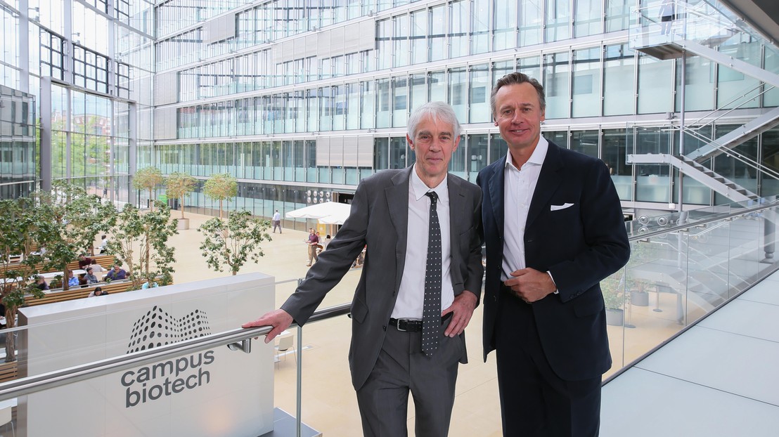 Marin Vetterli (left) and Ernesto Bertarelli. © Alain Herzog / EPFL 2017