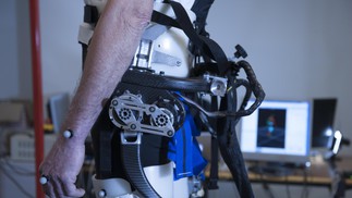 A powered exoskeleton prevents the elderly from falling