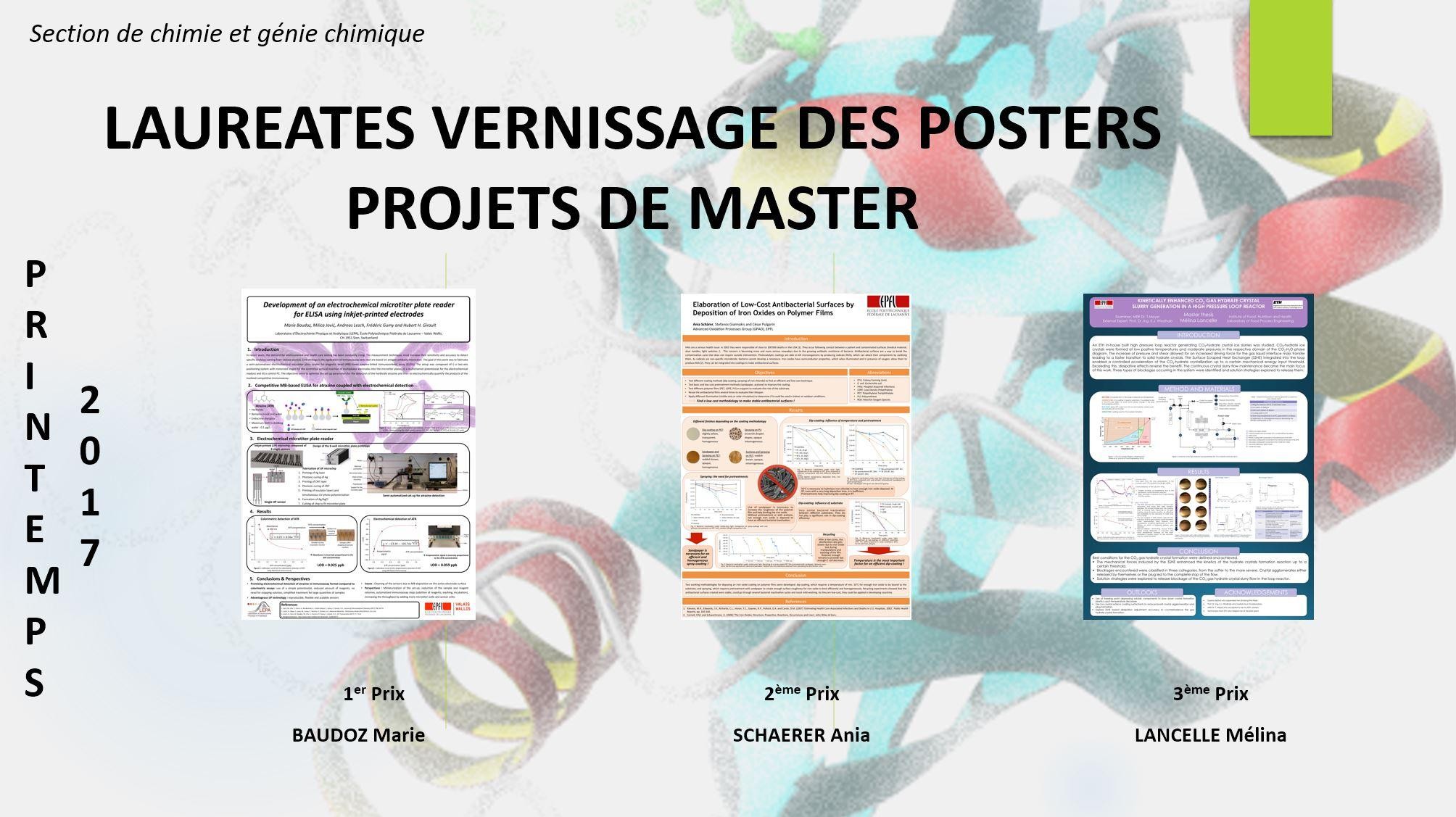 Lauréates du Vernissage des posters EPFL