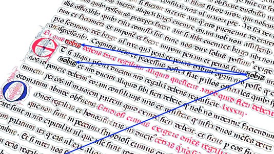 Reconnaissance de mots similaires dans une même page. © DHLAB / EPFL