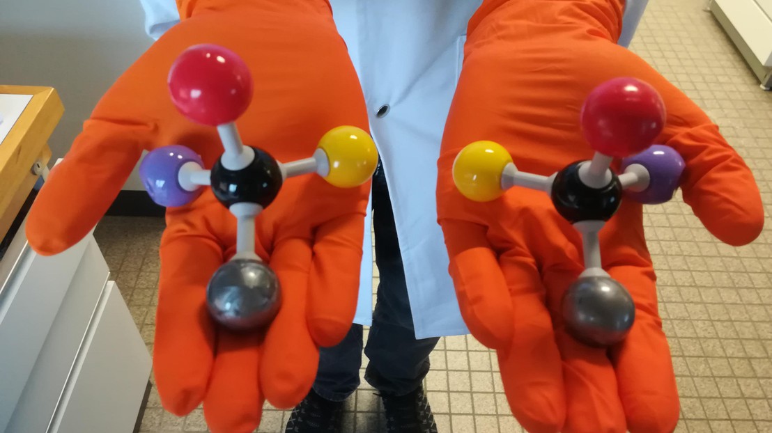A demonstration of chirality (credit: J. Waser/EPFL)