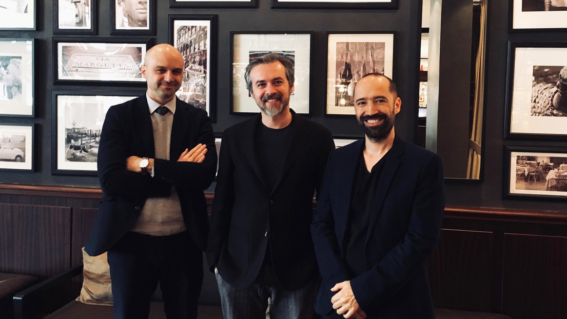 From left to right: Prof. Frédéric Kaplan (EPFL), Dr. Dario Rodighiero (EPFL), Prof. Boris Beaude (UNIL). © 2018 D.Rodighiero