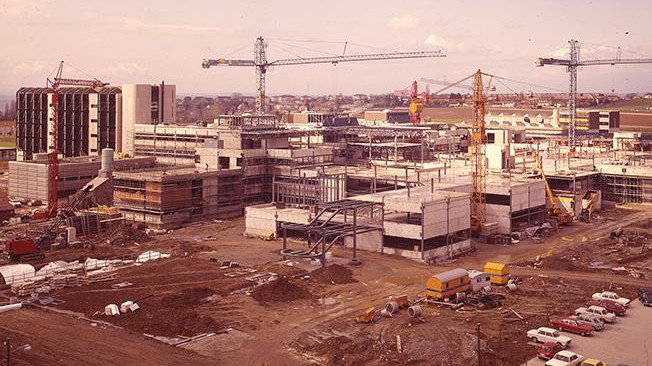 EPFL, chantier du Centre Est, été 1977 (Photo H. Germond, Acm)