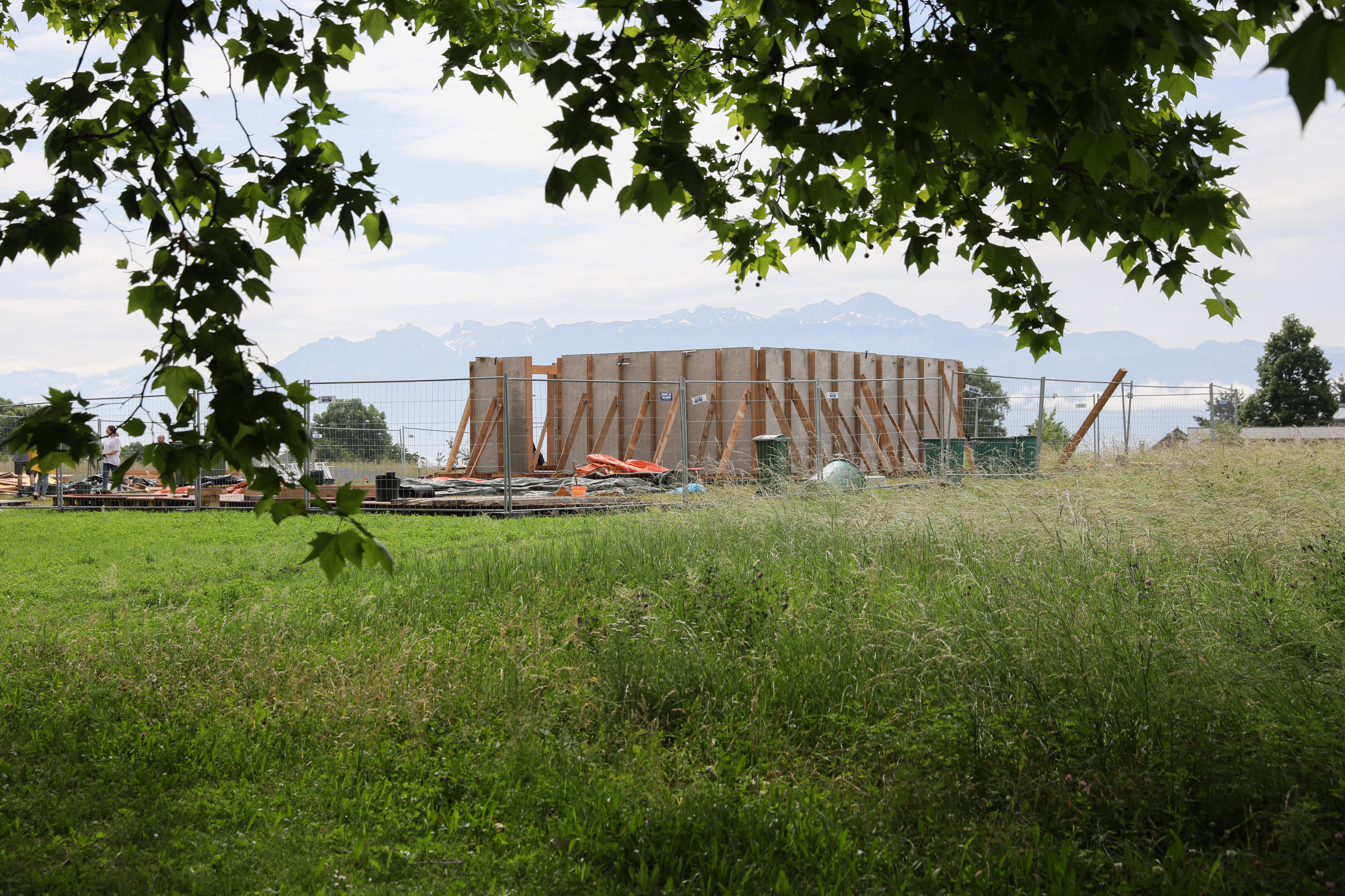 The pavilion built on the University of Lausanne campus. © Alain Herzog / EPFL 2018