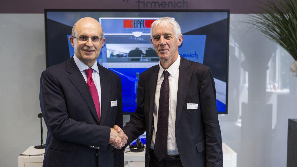 Gilbert Ghostine, CEO Firmenich and Prof. Martin Vetterli, President EPFL © 2018 Firmenich