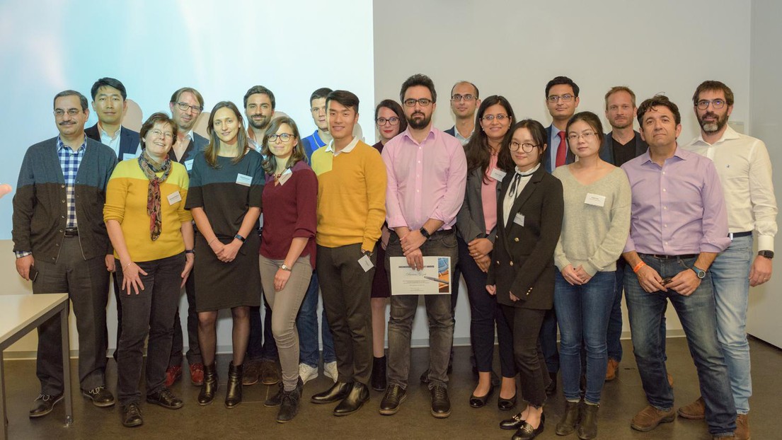 © Ted Byrne - The 13 participants spent two days at EPFL. Here with the jury and the Dean of the School of Engineering