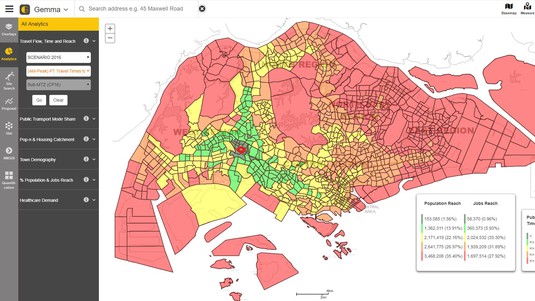 GEMMA, developed in Singapore, products urban planning scenarios.©Urban Redevelopment Authority