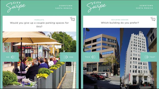 Inspired by Tinder, Cityswipe collects infos on the preferences of the inhabitants. ©dtsmcityswipe