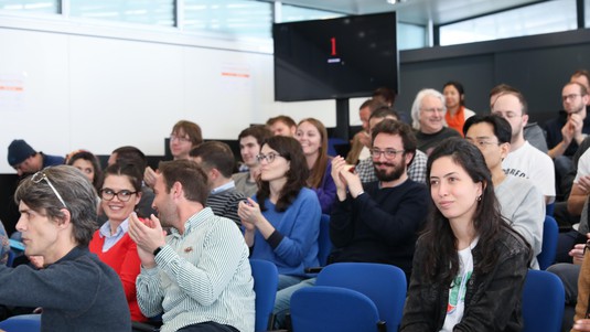 Le public s'est déplacé en nombre pour soutenir les candidats. © Alain Herzog/2019 EPFL