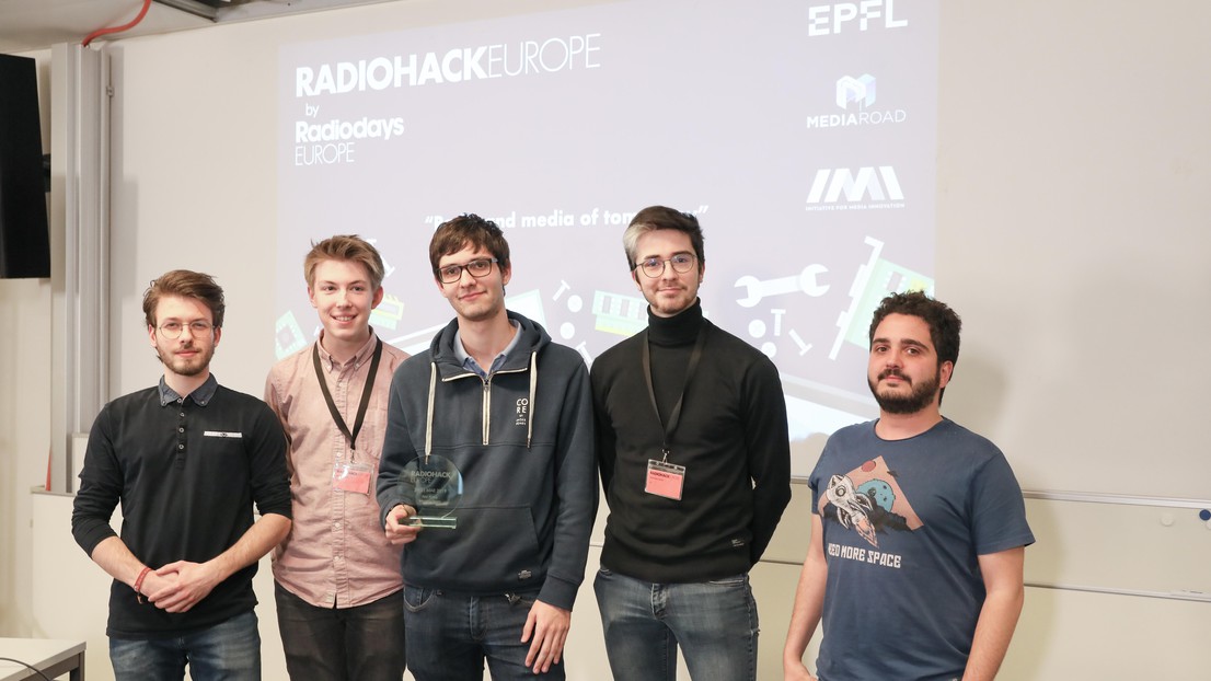 Winners of the Radio Hack Europe 2019 © 2019 EPFL