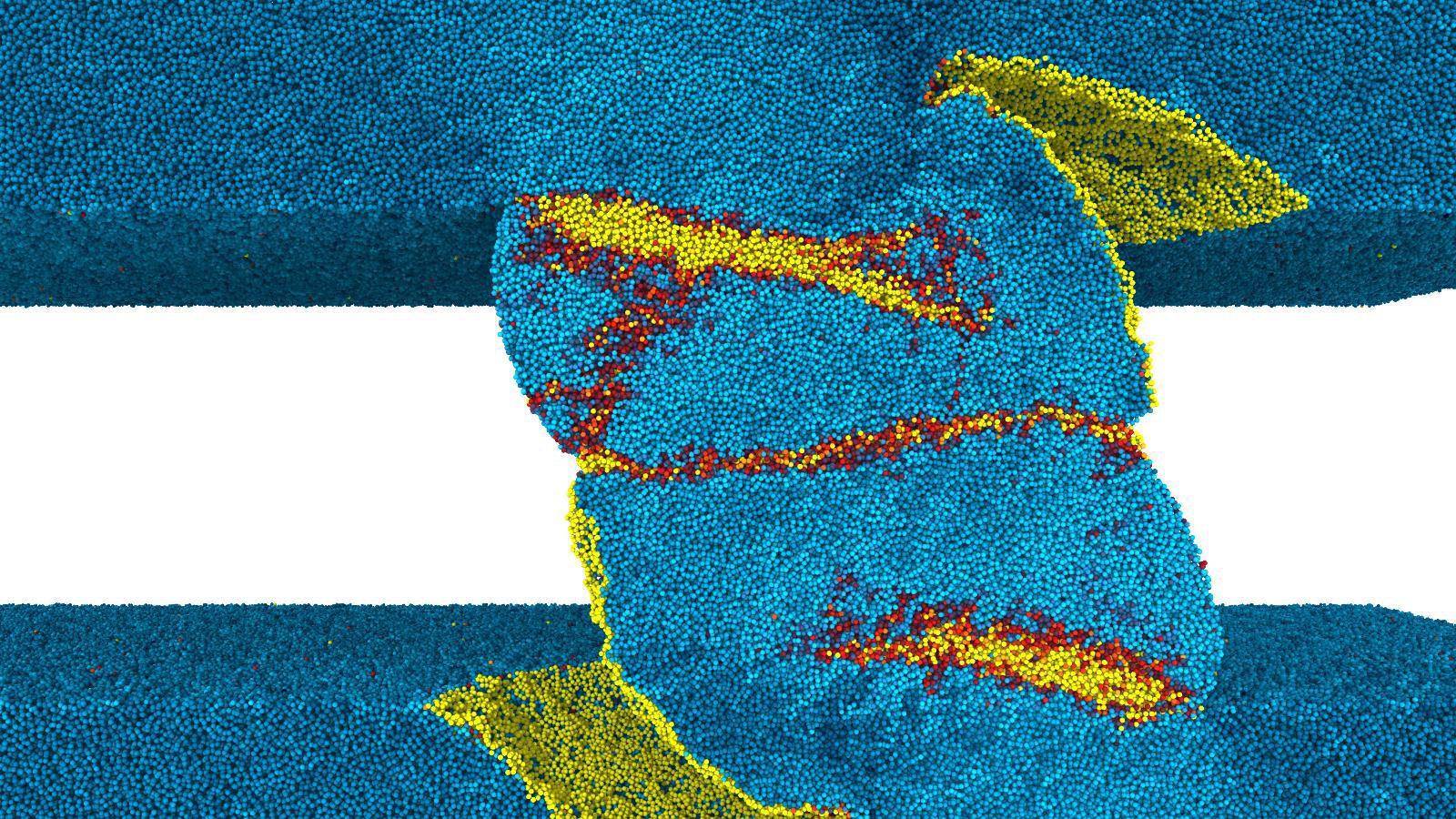 … and large, colliding asperites detach to form wear particles. © T. Brink / EPFL 2019