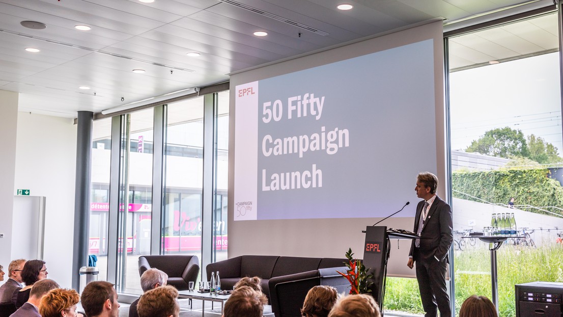 Launches of the EPFL 50fifty campaign to support talented students © 2019 EPFL/Jamani Caillet