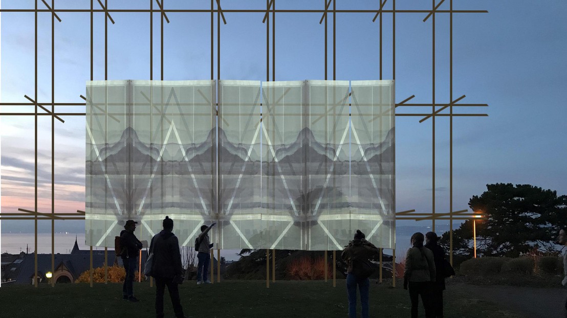 A play will be held on one of the installations. © ALICE / studioMARECHAL / EPFL