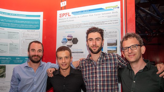 Thomas Delavy, Lorenzo Donadio, Aurélien Brun et Valère Martin © Gilliéron Pierre-Yves / EPFL 2019