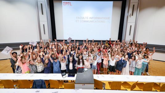 Les participantes du cours Internet & Code pour les filles VD© A. Herzog 2019 EPFL