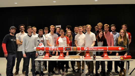 EPFL Rocket Team 2019 et leur fusée baptisée Eiger © DR