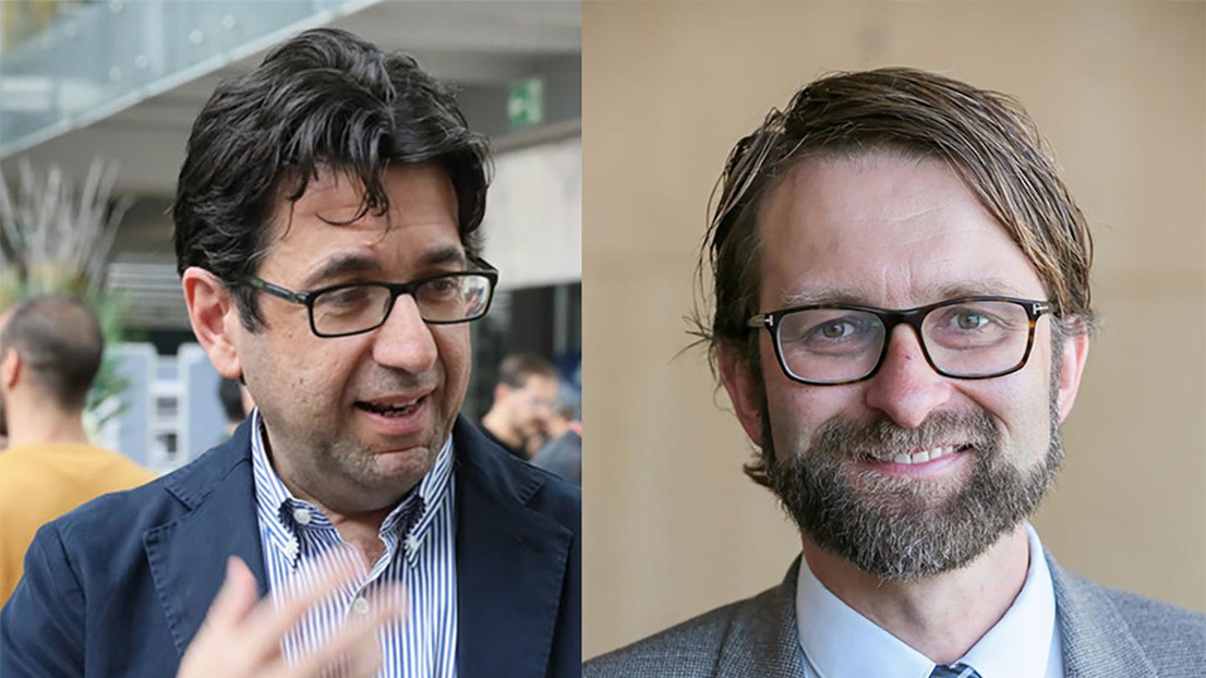 Silvestro Micera (l.) and Friedhelm Hummel are this year's laureates. © EPFL  / Alain Herzog