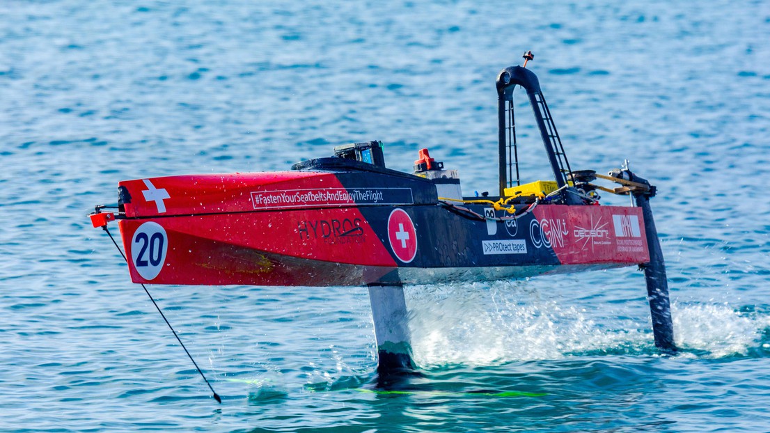 HydroContest EPFL Team's light boat, last year in Saint-Tropez. ©Sébastien Jaffaux