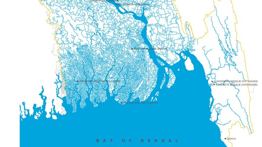 Map of the rivers of the Bangladesh delta. © URBANA