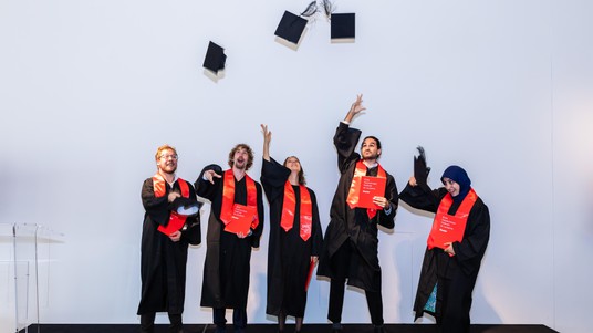 The new graduates celebrate © 2019 Jamani Caillet