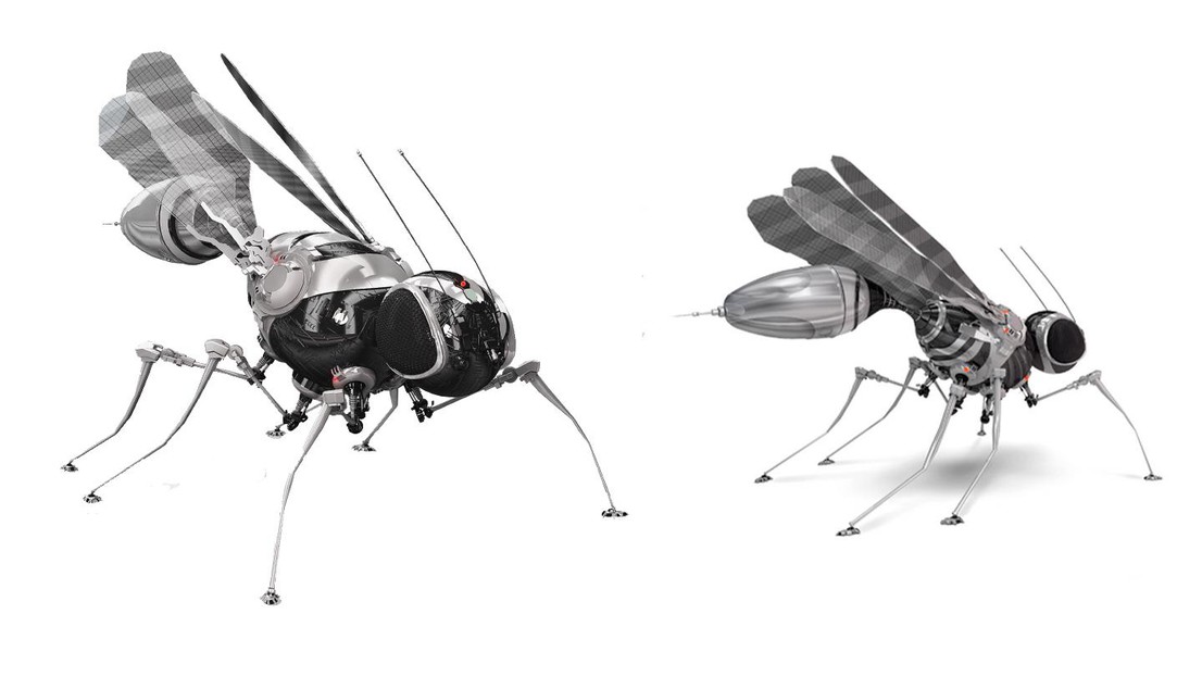Concept design of fly-robots. Copyright: P. Ramdya, EPFL