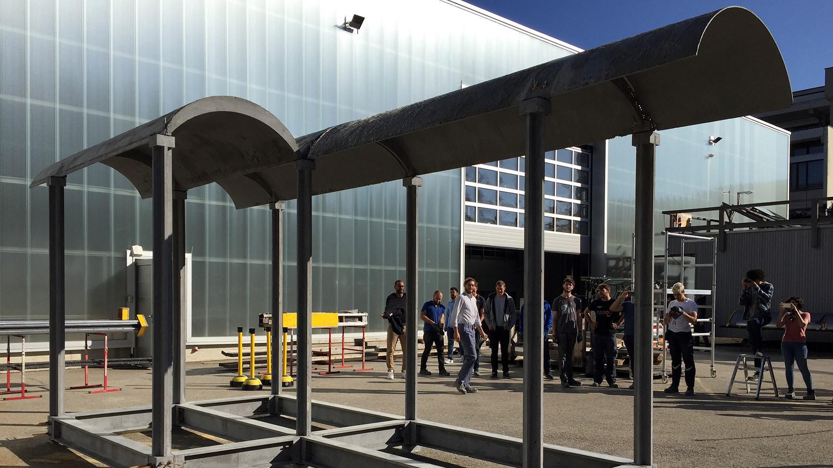 Vue de la structure construite au Smart Living Lab. © Greg Eaves