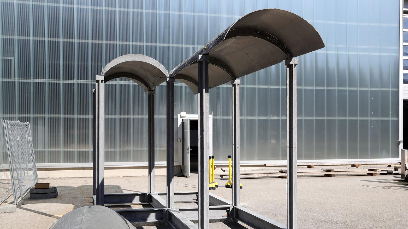 Vue de la structure construite au Smart Living Lab. © Greg Eaves