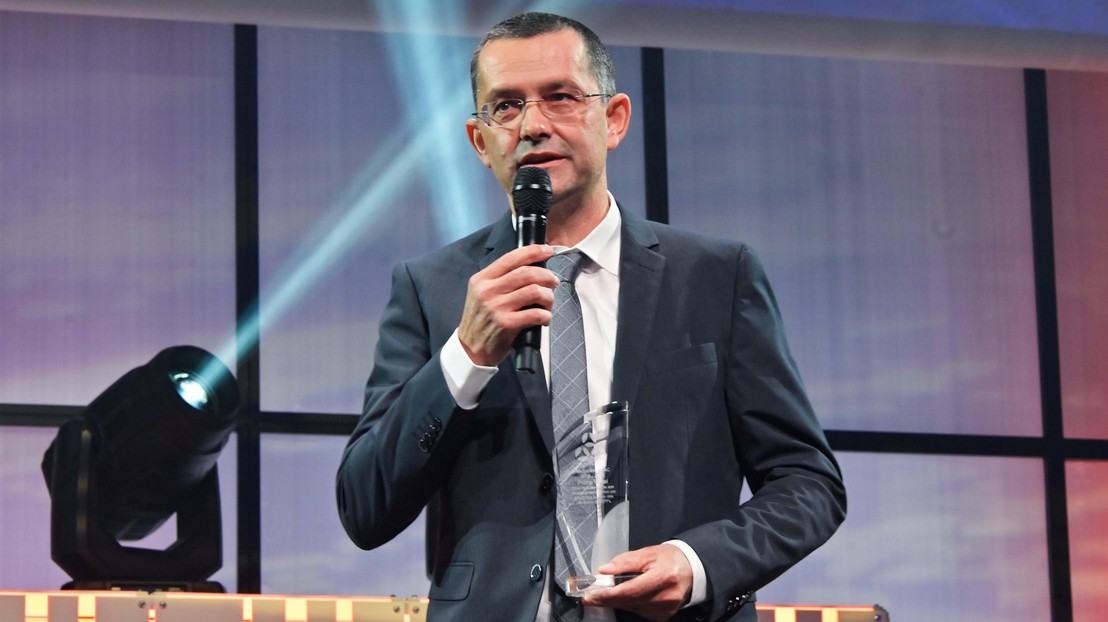 Pierre Rossi at the 2019 Polysphère awards ceremony. © Alain Herzog, EPFL