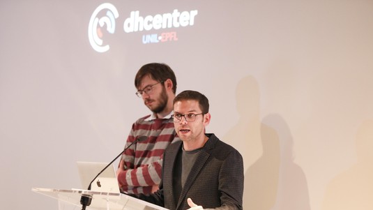 Yannick Rochat et Selim Krichane présentent le GameLab de l'UNIL © Alain Herzog