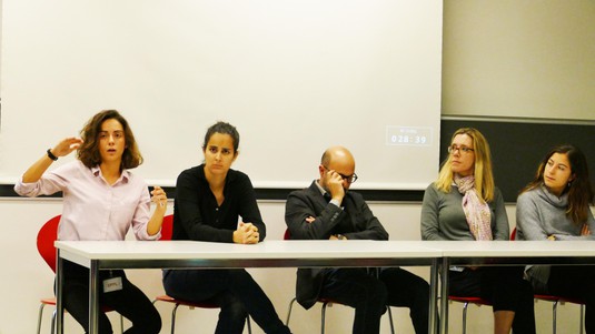 Maria Gaci, Caroline Bendahan, Nicola Nosengo, Isabelle Chappuis et Inés Guardans Gonzalez © EPFL