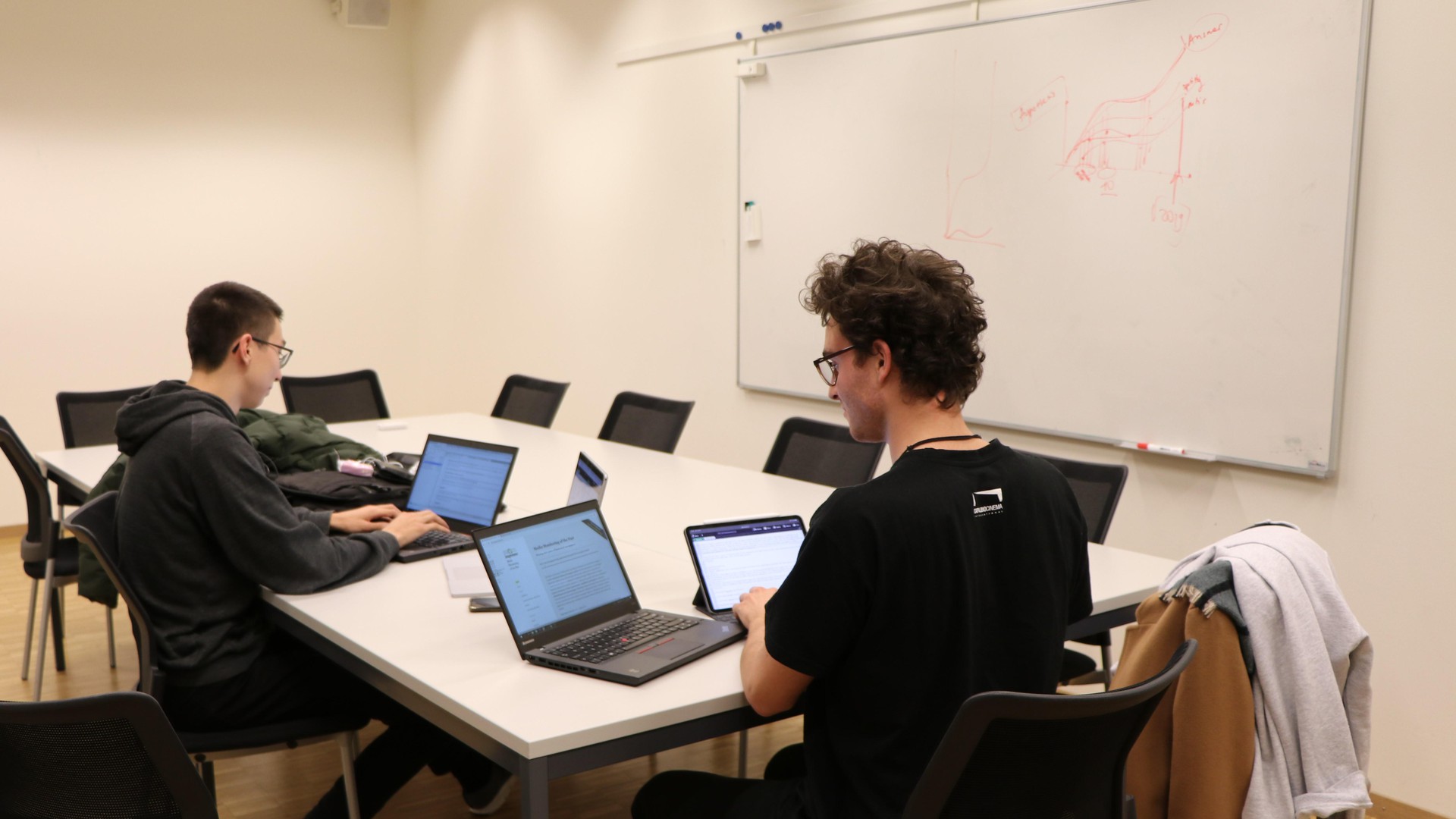 Kai and Jacopo working in the lab © 2019 EPFL