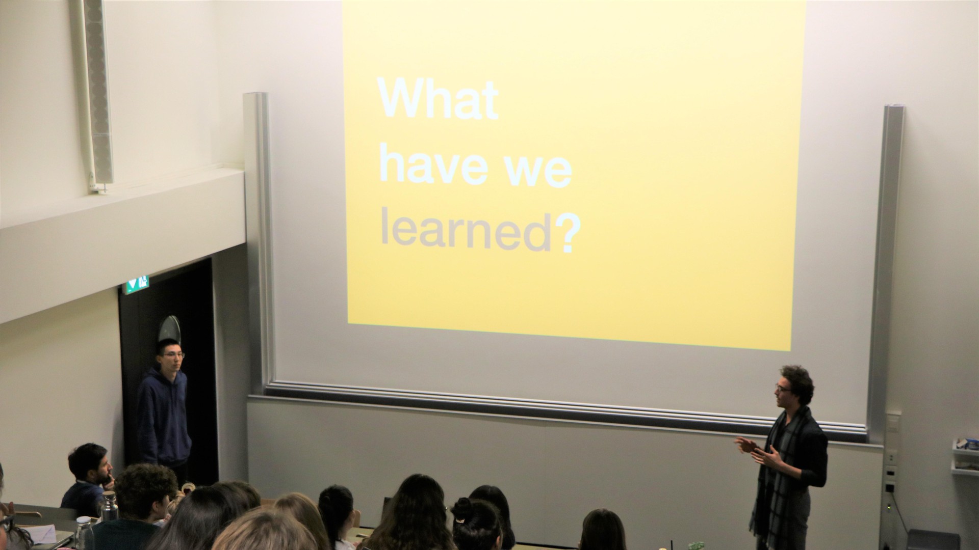 The fruits of their work: Kai and Jacopo presenting © 2019 EPFL