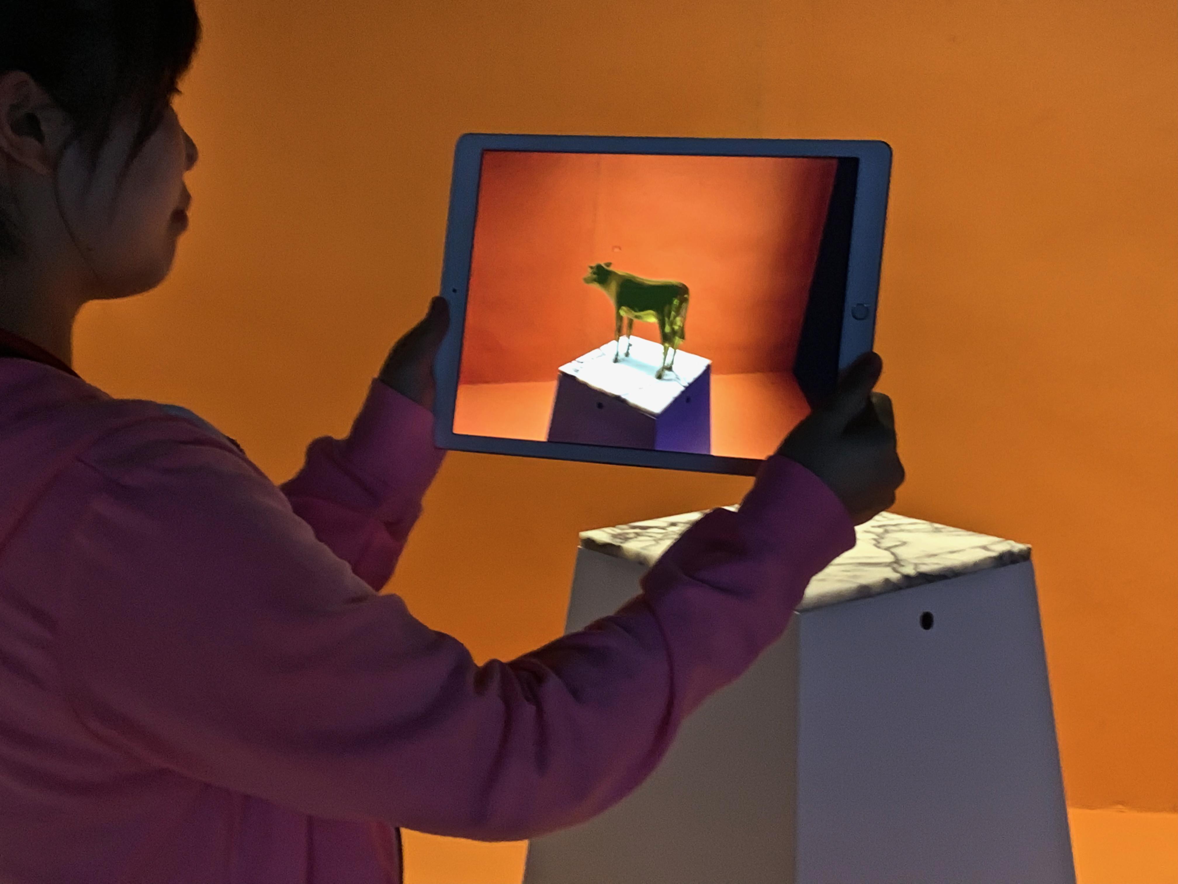 "The Golden Calf" (1994/2019). Augmented reality installation. © Jeffrey Shaw
