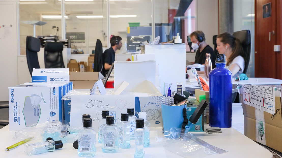 Certaines start-up ont continué à travailler partiellement sur au parc de l'innovationdurant le semi-confinement © 2020 Alain Herzog