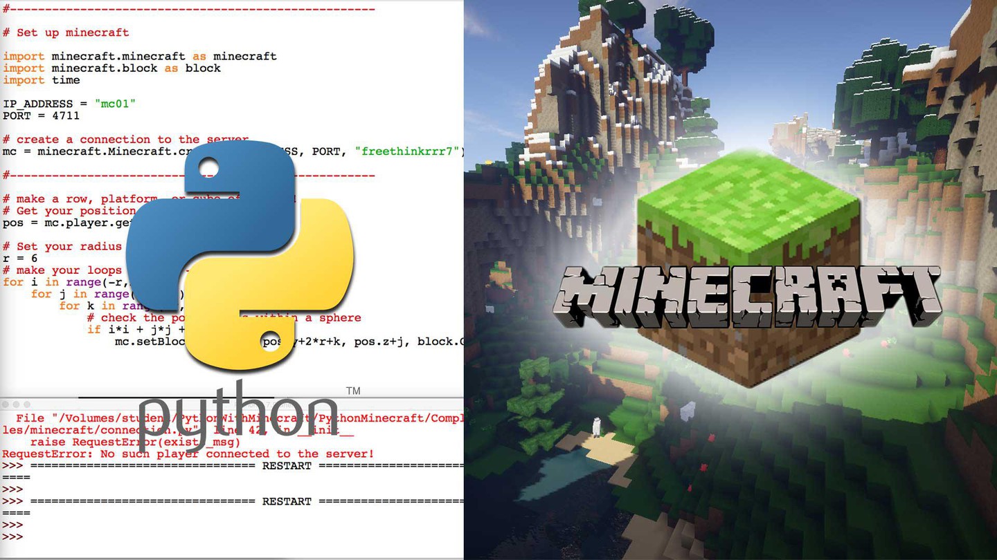 Python великое программирование в minecraft