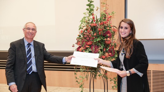 Le Prix IGSO est remis à Alice Andreetti © G. Eaves / 2020 EPFL