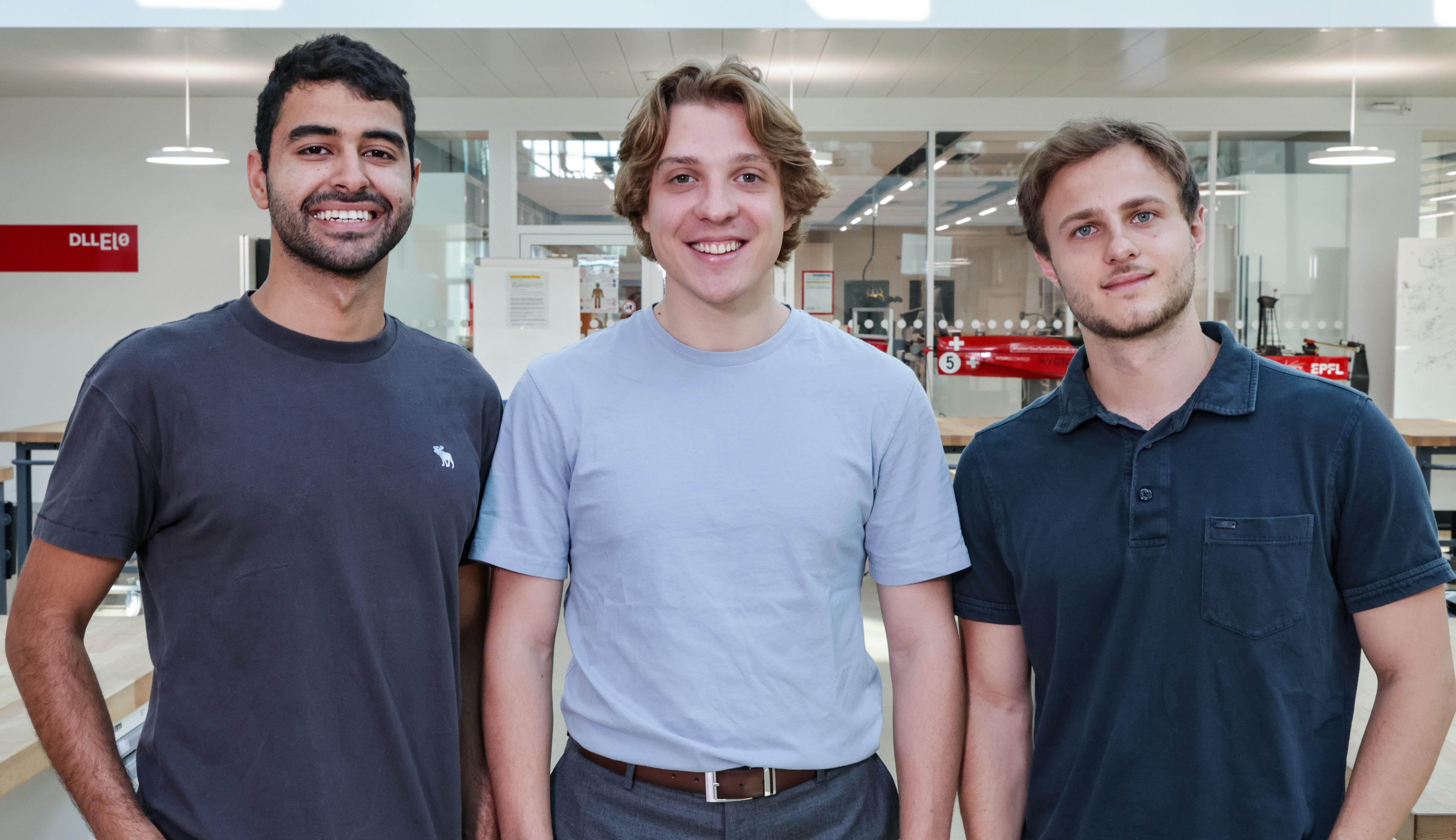 Team NEOSENS with its 3 co-founders - from left to right: Karim Zahra, Matéo Hamel and Marco Fumagalli