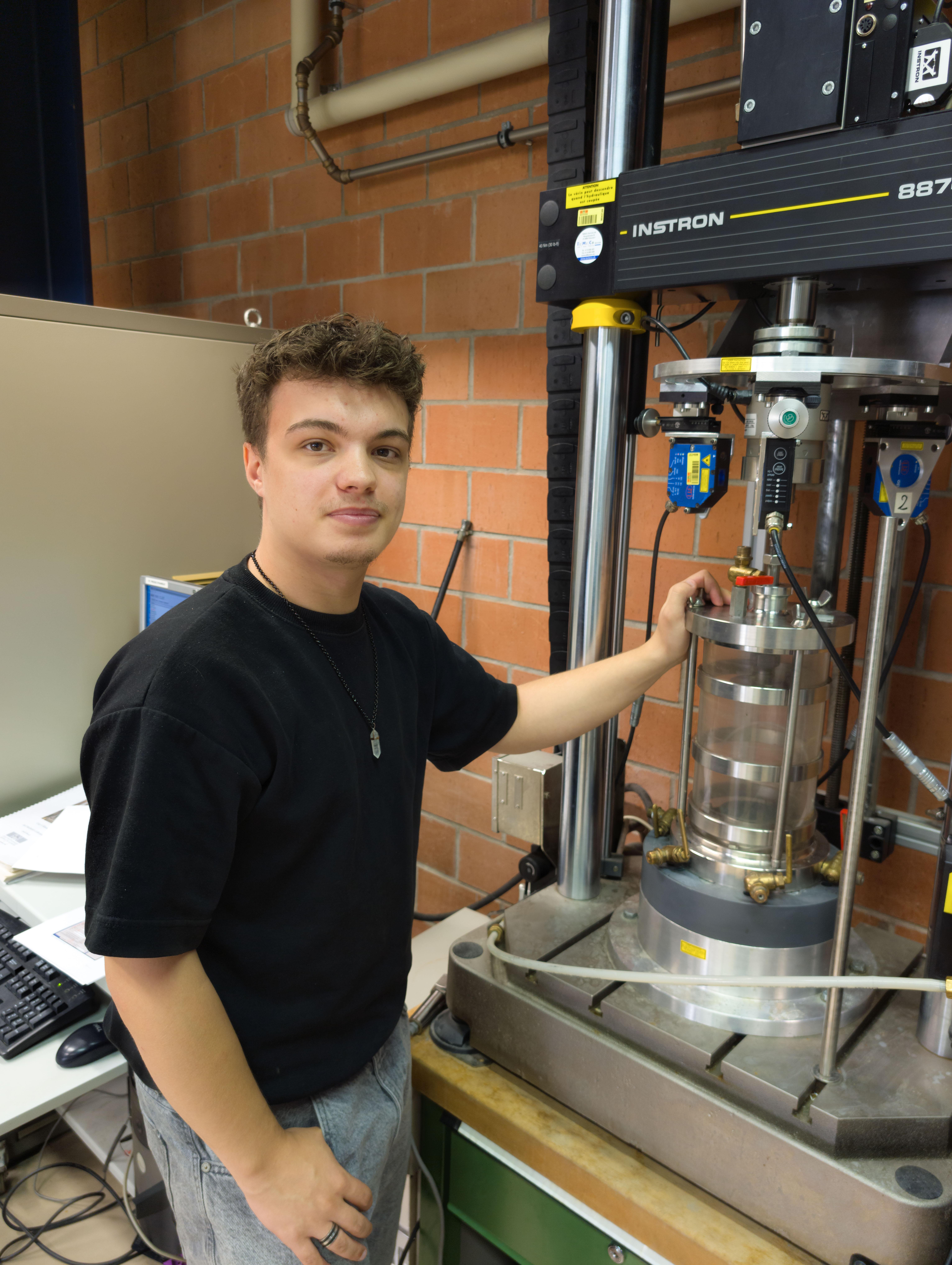 Julien with dynamic press test equipment