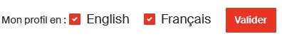 Choix de la langue sur le profil people