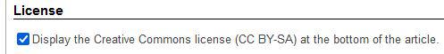 Add a CC licence in the news